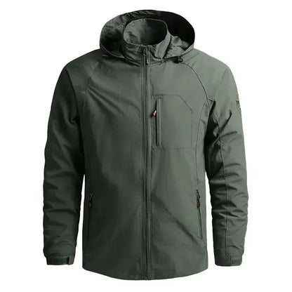 Spring Men Waterproof Jacket Plus Size Windbreaker Rain Coat Breathable Fishing Camping Gorpcore Hooded Jackets Male Clothing