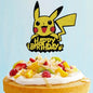 Pokemon Happy Birthday Acrylic Cake Topper Party Decoration Pikachu Cake Decor Flag Baby Shower