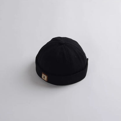 Washed Denim Baby Brimless Hat Retro Letter Embroidered Melon Cap for Infant Boy Girl Summer Adjustable Kids Docker Caps