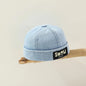 Washed Denim Baby Brimless Hat Retro Letter Embroidered Melon Cap for Infant Boy Girl Summer Adjustable Kids Docker Caps
