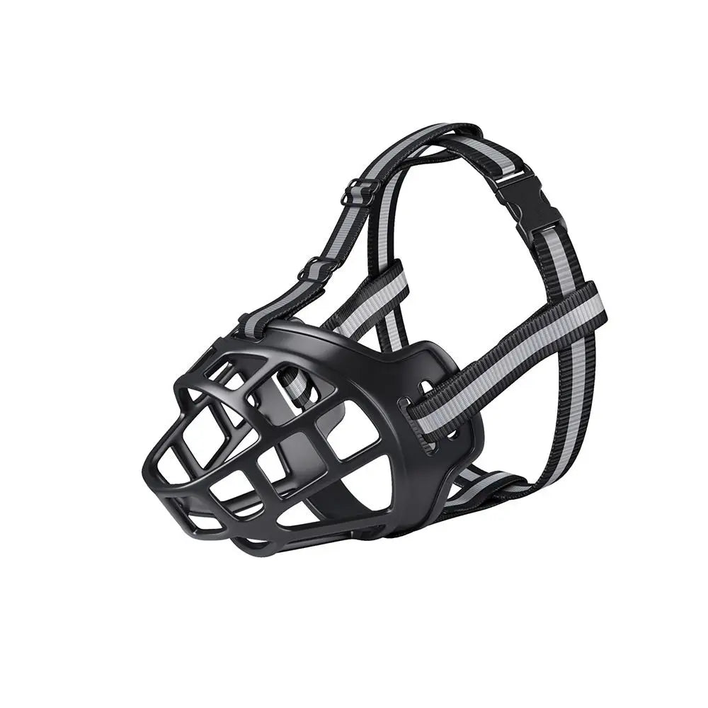 With Reflective Strip Adjustable Dog Muzzle Fashion Can Drink Water Anti-Biting Dog Mouth Cover Breathable Plastic
