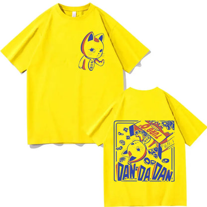 Japan Anime Dandadan Turbo Granny Cat Graphic T Shirt Fashion Cartoon Oversized T-shirt Men Women Vintage Casual Cotton T-shirts