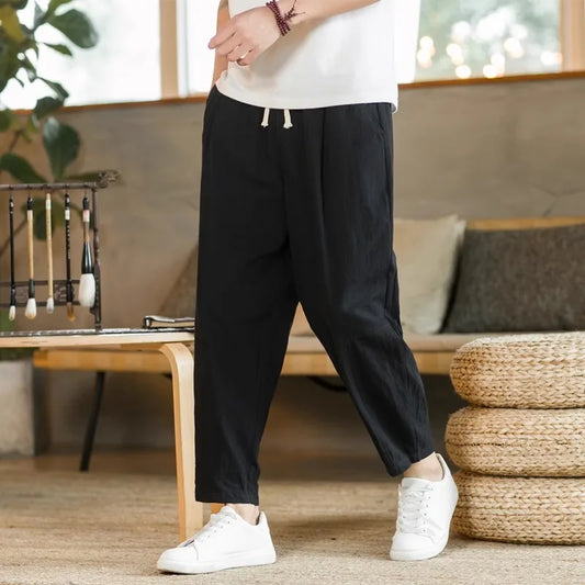 New Men's Linen Lightweight  Sweatpants Cotton