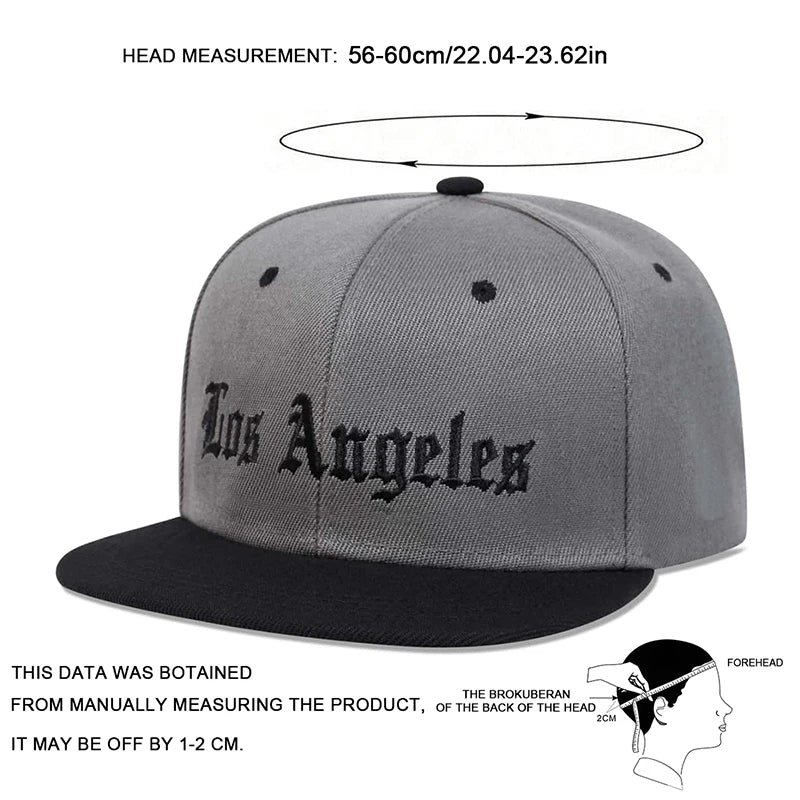 Los Angeles Cap Hip Hop cotton snapback hat for men women adult outdoor casual adjustable