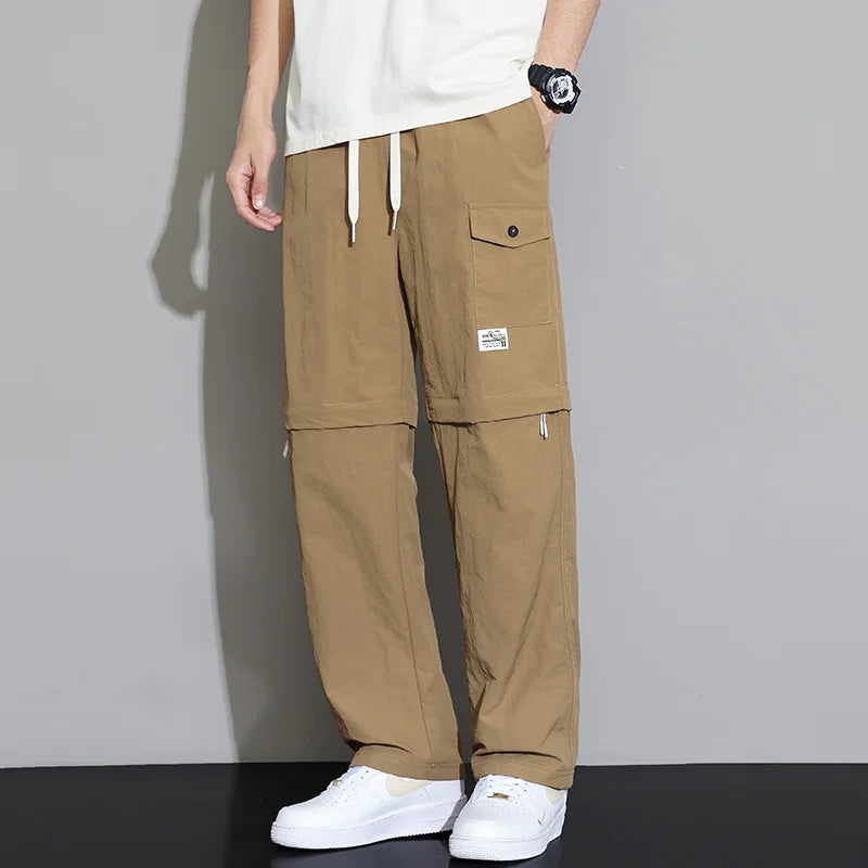 2 in 1 Detachable Leg Men's Pants Lightweight Quick Dry Cargo Trouser Male Outdoor Big Size Large Plus Pocket Waterproof Shorts