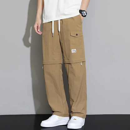 2 in 1 Detachable Leg Men's Pants Lightweight Quick Dry Cargo Trouser Male Outdoor Big Size Large Plus Pocket Waterproof Shorts