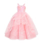 Girl Cosplay Wicked Glinda Costume Girls Sequins Pink Wedding Princess Evening Dress Halloween Witch Birthday Party Frocks