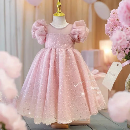 2025 Summer New Style Women's Baby Princess Dress Puffy Sleeves Trendy Girls Casual Dresses