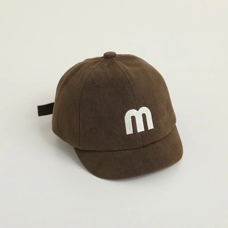 Summer Baby Short Brim Baseball Cap Patchwork Adjustable Mesh Sun Hat For Boy Girl Letter Embroidery Infant Duck Tongue Caps