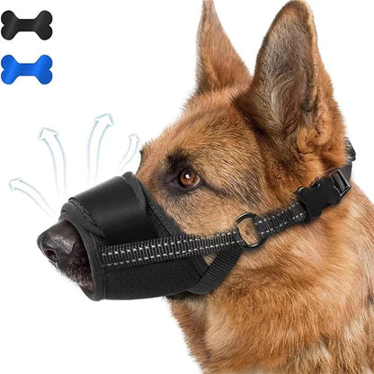 Anti Biting Barking and Chewing，with Comfortable Mesh Soft Fabric and Adjustable Strap,  Loop Muzzle Anti-