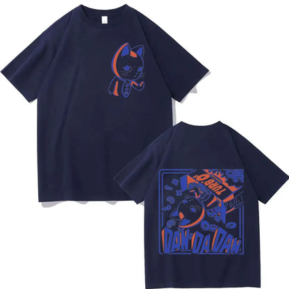 Japan Anime Dandadan Turbo Granny Cat Graphic T Shirt Fashion Cartoon Oversized T-shirt Men Women Vintage Casual Cotton T-shirts