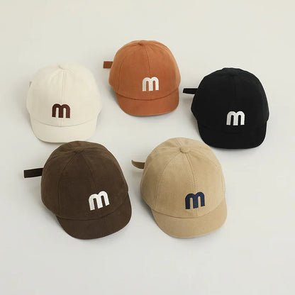 Summer Baby Short Brim Baseball Cap Patchwork Adjustable Mesh Sun Hat For Boy Girl Letter Embroidery Infant Duck Tongue Caps
