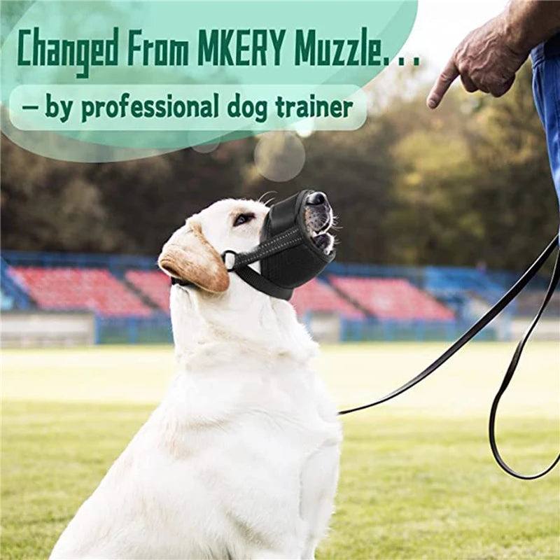 Anti Biting Barking and Chewing，with Comfortable Mesh Soft Fabric and Adjustable Strap,  Loop Muzzle Anti-