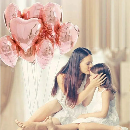 10pcs 18inch Rose Gold Love Heart Shape Foil Balloons Wedding Birthday Party Decorations Aluminum Foil Ballons Air Balls Globos