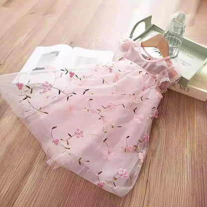 Summer New Floral Baby Girl Princess Dress, Wedding Party Children'S Clothing