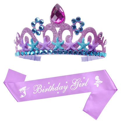 156*9.5cm Mermaid Birthday Girl Shoulder Strap Mermaid Party Crown