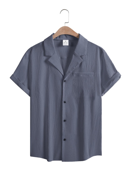 New Mens Short Sleeve T-Shirts Summer Trendy Breathable Loose Youth Basic Cotton Pocket Top Solid Color Stand Up Collar Shirts