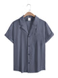 New Mens Short Sleeve T-Shirts Summer Trendy Breathable Loose Youth Basic Cotton Pocket Top Solid Color Stand Up Collar Shirts