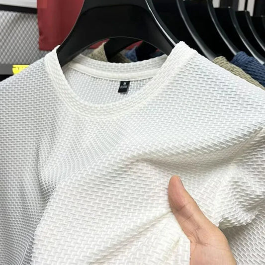 1pcs Summer Men Mesh Ice Silk T-shirt.