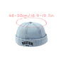 Washed Denim Baby Brimless Hat Retro Letter Embroidered Melon Cap for Infant Boy Girl Summer Adjustable Kids Docker Caps