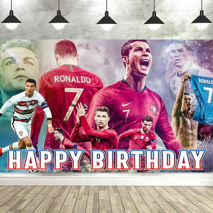 Soccer Birthday Party Backdrop Football Field Photo Background Decorations Photo Booth Props Banner Curtains Stand Screen