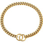 Dog Collar 10mm Thick Cuban Link Chain Dog Collar 18K Gold Black Chain Dog Collar with 316L Stainless Steel Don't Pinch Dog Hair