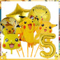 Pokemon Birthday Party Decor Pikachu Disposable Tableware Tablecloth Cup Plate Napkin Balloons Baby Shower Kids Party