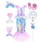 Mermaid Costume Girl Dress Short Sleeve Sequins Princess Cosplay Costume Children Carnival Birthday Party Clothes