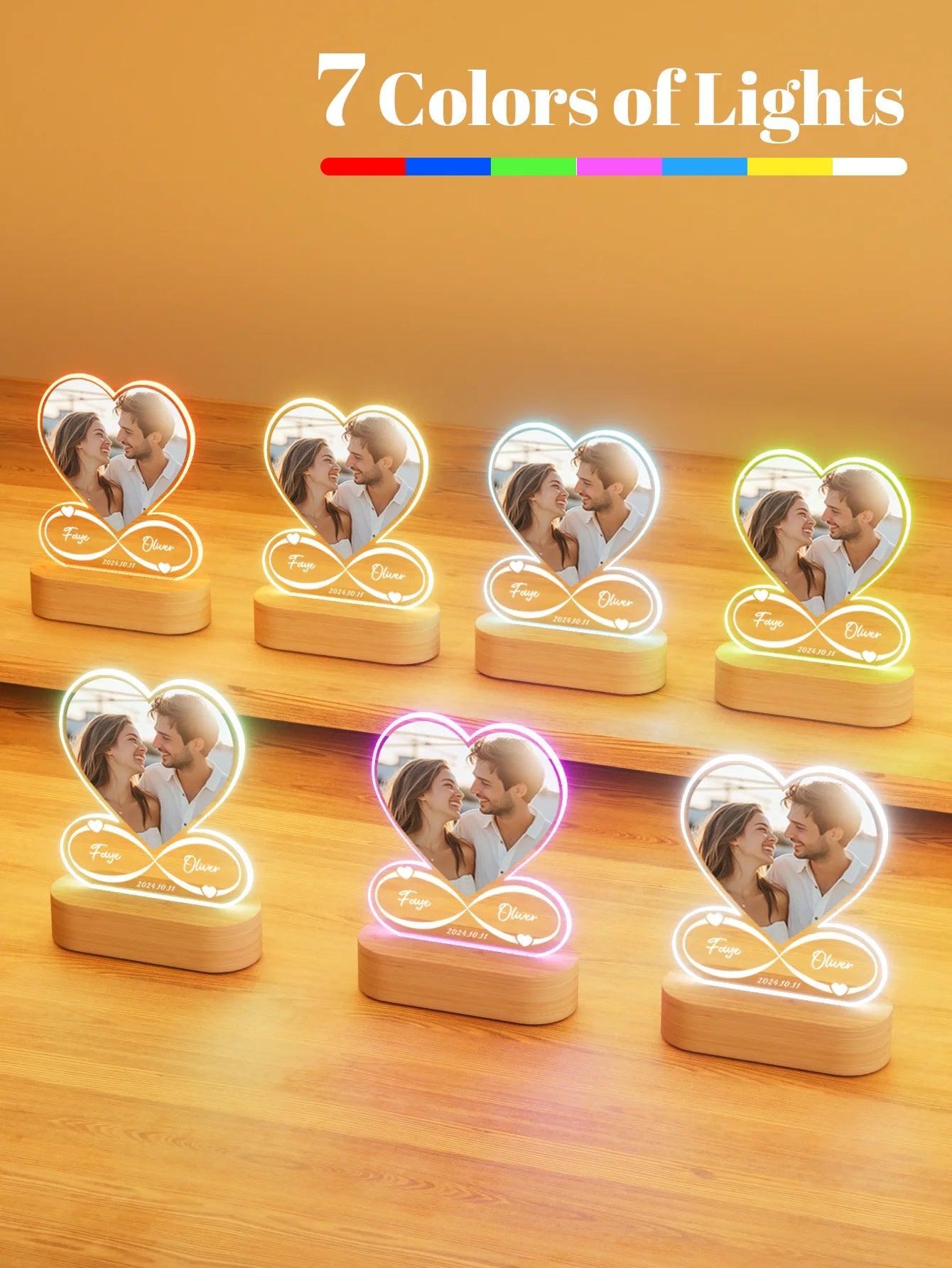 Personalized Anniversary Couples Gifts For Women And Men, Custom Acrylic Heart Picture Frame With Photo, Custom Acrylic Spotify