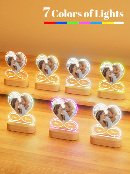 Personalized Anniversary Couples Gifts For Women And Men, Custom Acrylic Heart Picture Frame With Photo, Custom Acrylic Spotify