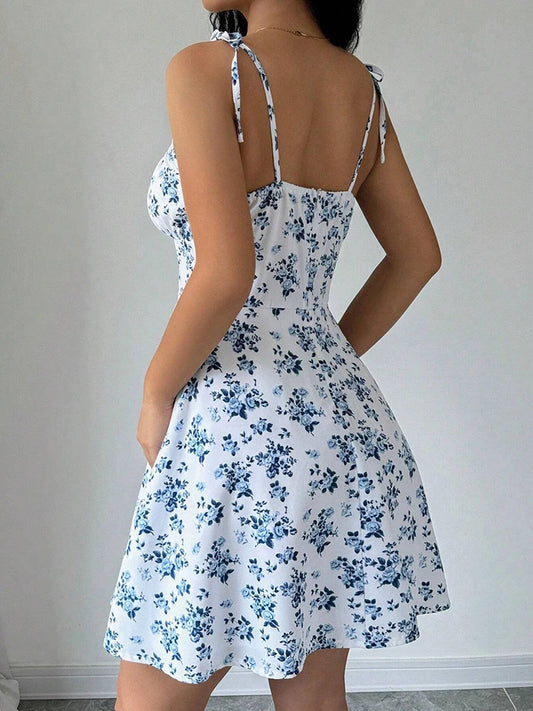 Summer Floral  Strap Beach Short Dress
