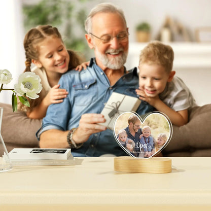 Personalized Family Picture Plaque Lamp Custom Name Text Couple Photo Acrylic Board Art Decor Romantic Anniversary Birthday Gift