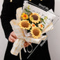 Graduation Bouquet 2025 Crochet Flowers Bouquet Knitted Flowers Artificial Flower Wedding Gift for Guests Valentine's Day Gift
