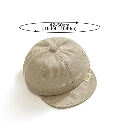 Solid Color Baby Baseball Cap Simple Letter Infant Peaked Hat Spring Autumn Adjustable Soft-brim Toddler Boy Girl Sun Hats