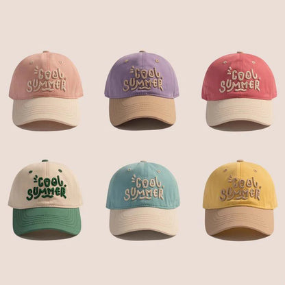 Contrasting Color Children Baseball Hat Kids Sun Shading Duck Tongue Cap Fashion Embroidery Baby Duckbill Hats 2-7Year Boys Girl