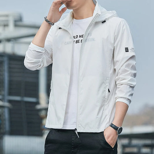 Summer Hooded Jacket Men Waterproof Sun Protection Clothing Fishing Hunting Clothes Quick Dry Skin Windbreaker