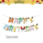 Pokemon Happy Birthday Banner Party Decoration Pikachu Flag banner Baby Shower Kids Boys Favors Gifts