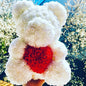 40cm Artificial Rose Heart Teddy Bear Handmade Bear of Roses For Women Valentine's Day Wedding Bithday Gift