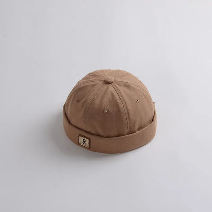 Washed Denim Baby Brimless Hat Retro Letter Embroidered Melon Cap for Infant Boy Girl Summer Adjustable Kids Docker Caps