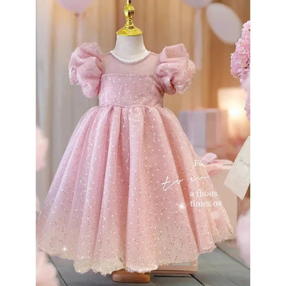 2025 Summer New Style Women's Baby Princess Dress Puffy Sleeves Trendy Girls Casual Dresses